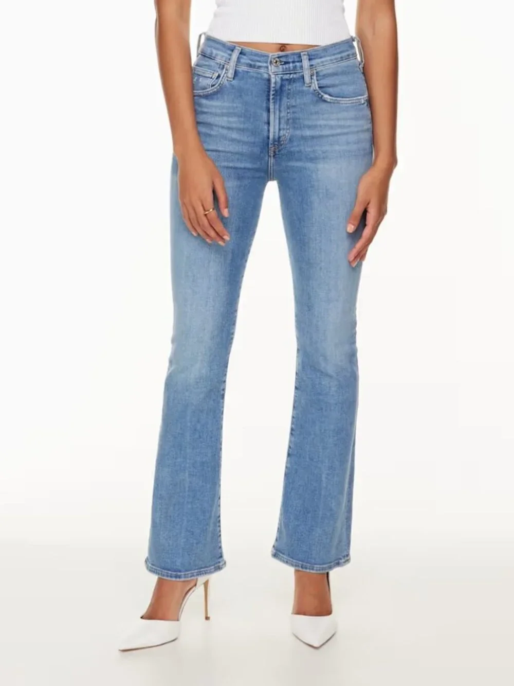 NEW $238 CITIZENS OF HUMANITY LILAH HIGH-RISE KICK FLARE MED BLUE JEANS SIZE 27 - Picture 2 of 13